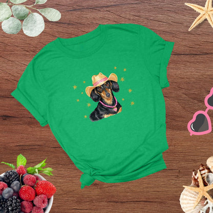 Whimsical Western Inspired Dachshund in Cowboy Hat