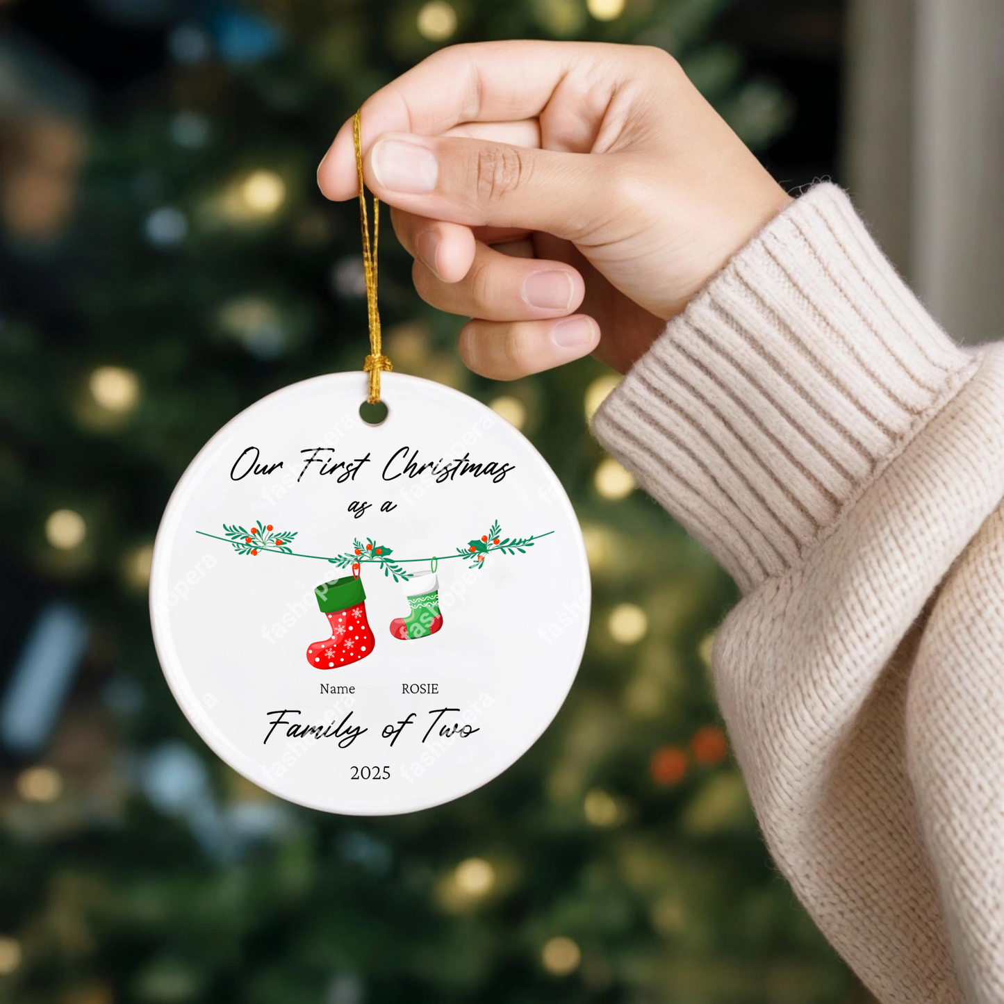 Round Shape Ceramic Ornaments Christmas Decorations