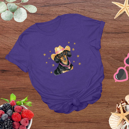 Whimsical Western Inspired Dachshund in Cowboy Hat