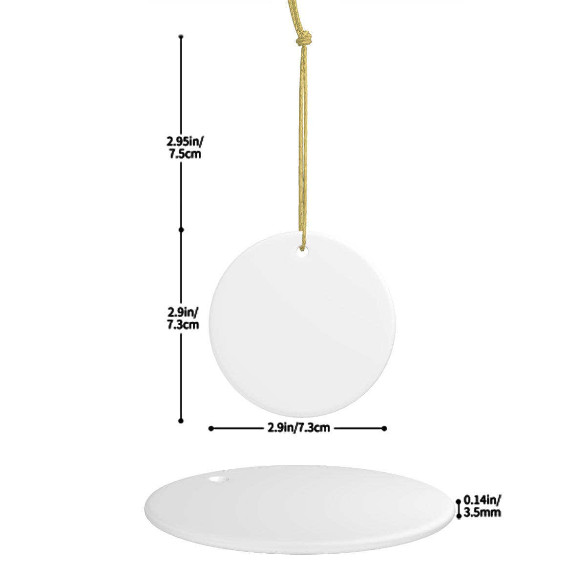 Round Shape Ceramic Ornaments Christmas Decorations